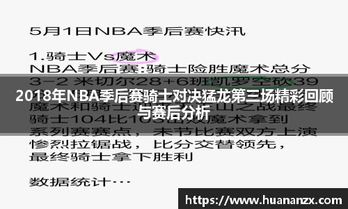 2018年NBA季后赛骑士对决猛龙第三场精彩回顾与赛后分析